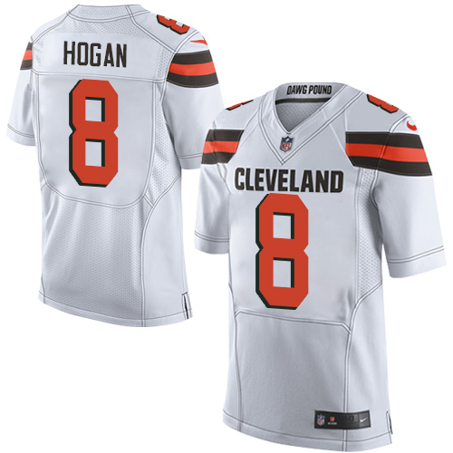 Men's Limited Kevin Hogan Nike Jersey White Road - #8 NFL Cleveland Browns